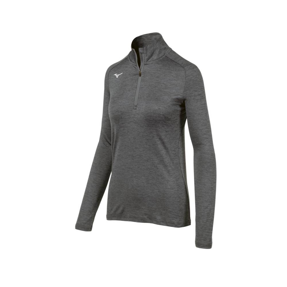 Womens Mizuno Alpha ½ Zip Pullover Grey Philippines (FRKYSL740)